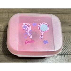 Tupperware Barbie Storzalots Storage Junior Container Pink Hinged Lid 1981 1982